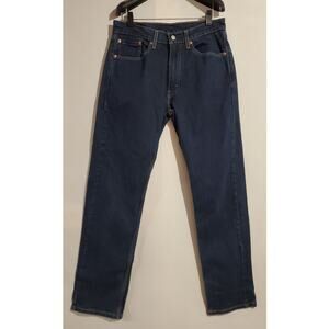 Levis 505 Regular Fit Straight Dark Wash Jeans Mens Sz 32x32 Classic Blue Denim